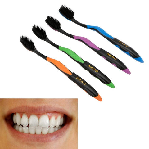 4-Pieces Black Charcoal Toothbrush